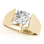 Sophisticated Solitaires Round Diamond Engagement Ring in 10K/14K gold and platinum with certified lab-grown or natural diamonds