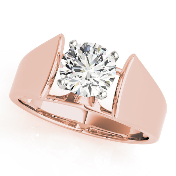 Sophisticated Solitaires Round Diamond Engagement Ring in 10K/14K gold and platinum with certified lab-grown or natural diamonds