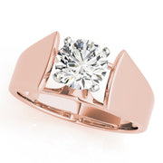Sophisticated Solitaires Round Diamond Engagement Ring in 10K/14K gold and platinum with certified lab-grown or natural diamonds