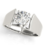 Sophisticated Solitaires Round Diamond Engagement Ring in 10K/14K gold and platinum with certified lab-grown or natural diamonds