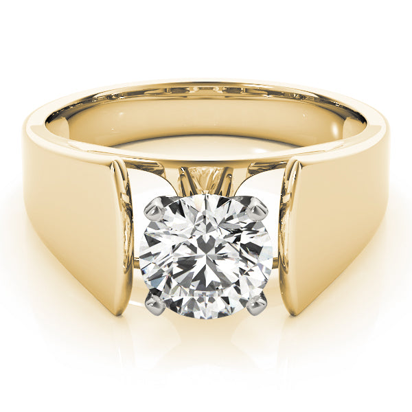Sophisticated Solitaires Round Diamond Engagement Ring in 10K/14K gold and platinum with certified lab-grown or natural diamonds