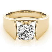 Sophisticated Solitaires Round Diamond Engagement Ring in 10K/14K gold and platinum with certified lab-grown or natural diamonds