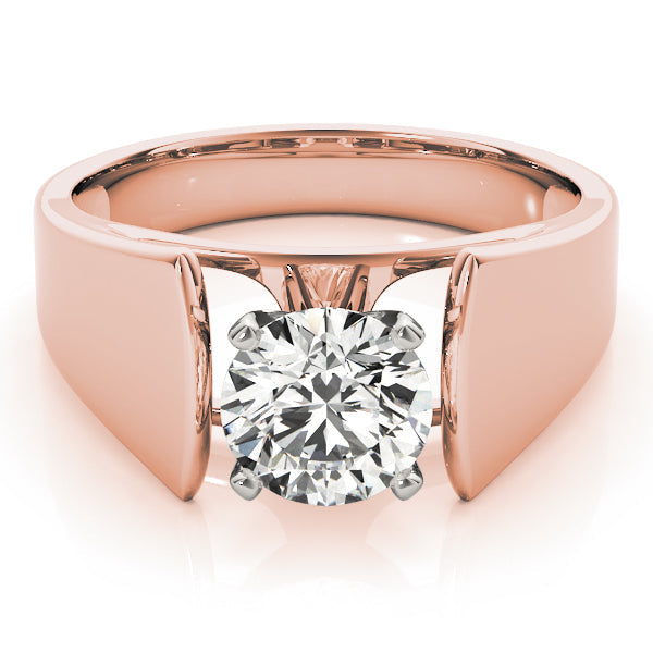 Sophisticated Solitaires Round Diamond Engagement Ring in 10K/14K gold and platinum with certified lab-grown or natural diamonds