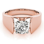 Sophisticated Solitaires Round Diamond Engagement Ring in 10K/14K gold and platinum with certified lab-grown or natural diamonds