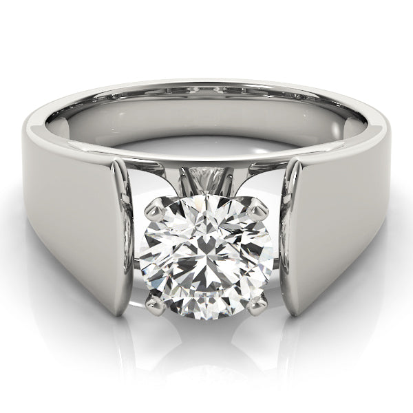 Sophisticated Solitaires Round Diamond Engagement Ring in 10K/14K gold and platinum with certified lab-grown or natural diamonds