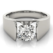 Sophisticated Solitaires Round Diamond Engagement Ring in 10K/14K gold and platinum with certified lab-grown or natural diamonds