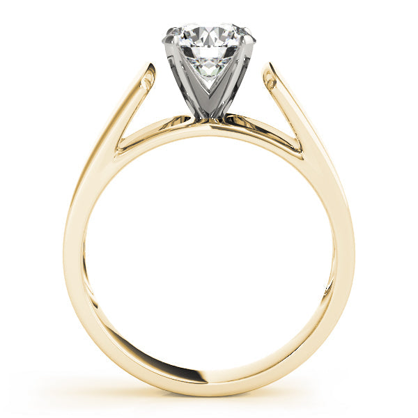 Sophisticated Solitaires Round Diamond Engagement Ring in 10K/14K gold and platinum with certified lab-grown or natural diamonds