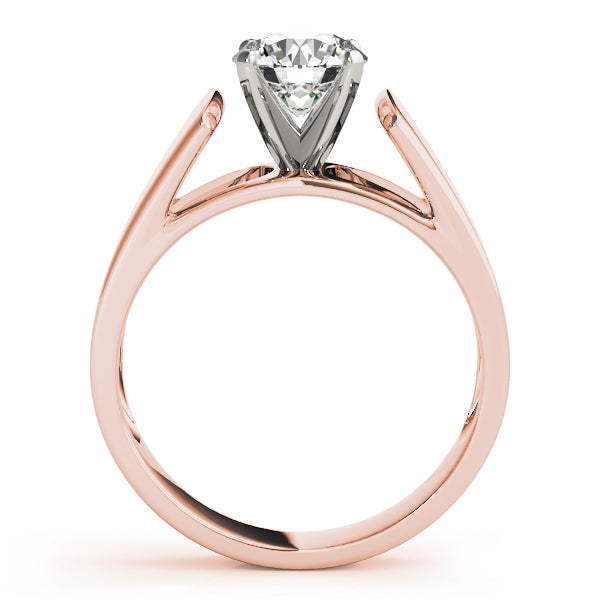 Sophisticated Solitaires Round Diamond Engagement Ring in 10K/14K gold and platinum with certified lab-grown or natural diamonds
