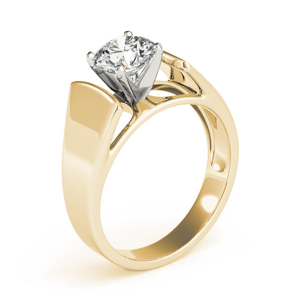Sophisticated Solitaires Round Diamond Engagement Ring in 10K/14K gold and platinum with certified lab-grown or natural diamonds