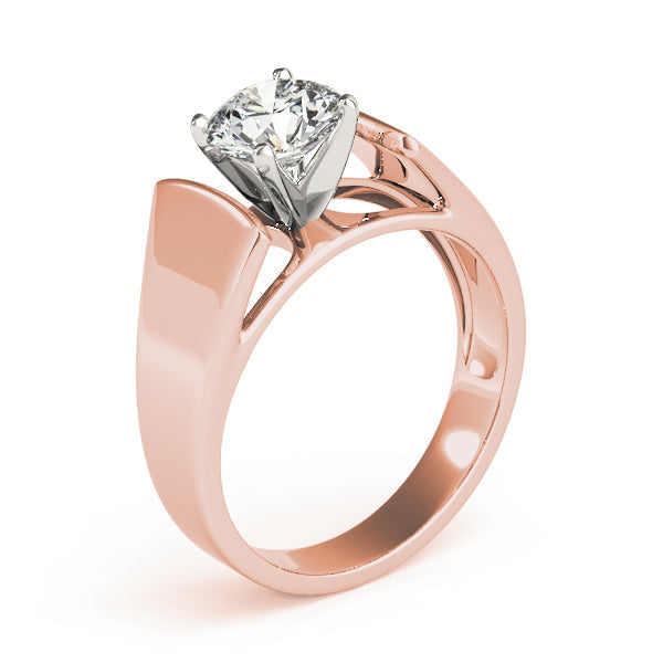 Sophisticated Solitaires Round Diamond Engagement Ring in 10K/14K gold and platinum with certified lab-grown or natural diamonds
