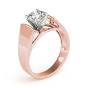 Sophisticated Solitaires Round Diamond Engagement Ring in 10K/14K gold and platinum with certified lab-grown or natural diamonds