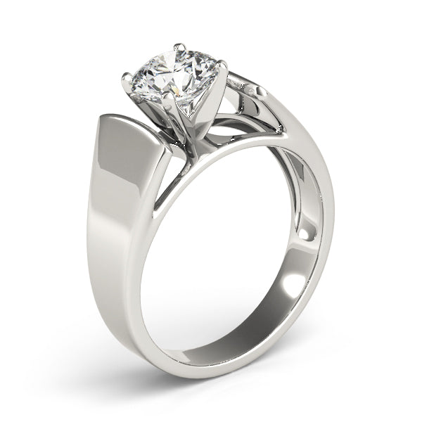 Sophisticated Solitaires Round Diamond Engagement Ring in 10K/14K gold and platinum with certified lab-grown or natural diamonds
