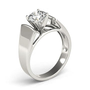 Sophisticated Solitaires Round Diamond Engagement Ring in 10K/14K gold and platinum with certified lab-grown or natural diamonds