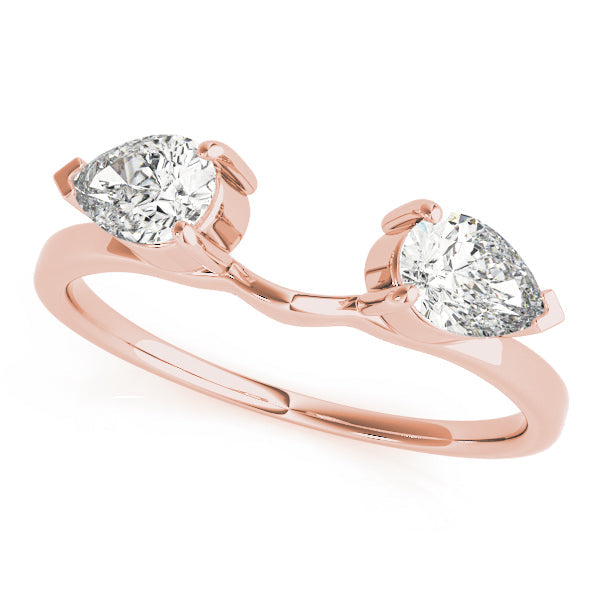 Pear Wraps & Inserts Half Eternity Ring in Gold & Platinum