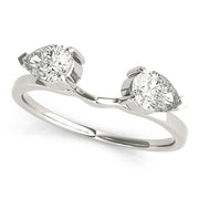 Pear Wraps & Inserts Half Eternity Ring in Gold & Platinum