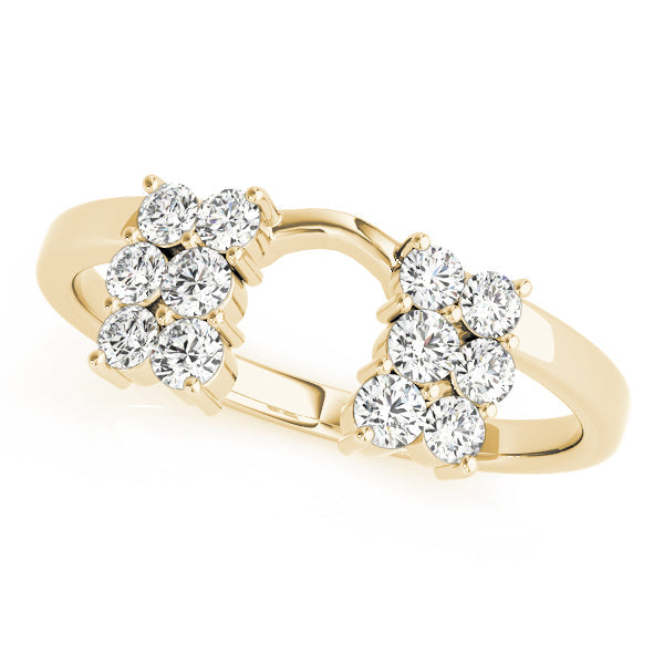 Timeless Half Round Diamond Gold Half Eternity Ring in 10K/14K gold and platinum with certified lab-grown or natural diamonds