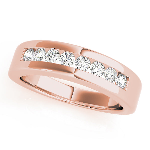 Channel Set Half Eternity Ring in Gold & Platinum