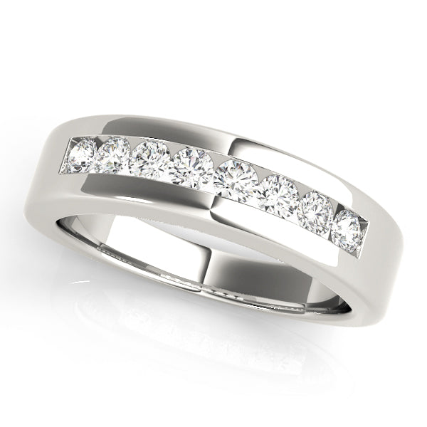 Channel Set Half Eternity Ring in Gold & Platinum