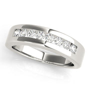 Channel Set Half Eternity Ring in Gold & Platinum