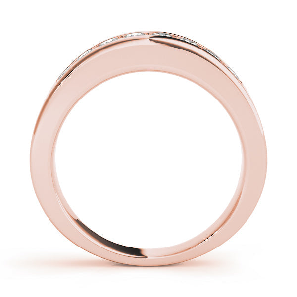 Channel Set Half Eternity Ring in Gold & Platinum