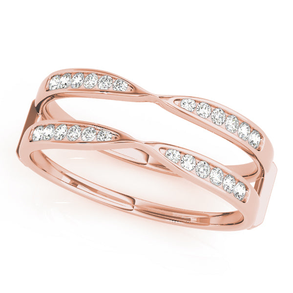 Channel Set Engagement Enhancer Half Eternity Ring in Gold & Platinum