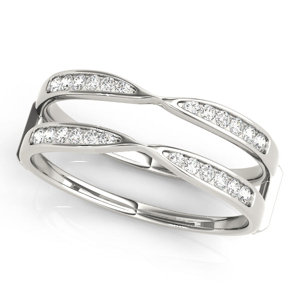 Channel Set Engagement Enhancer Half Eternity Ring in Gold & Platinum