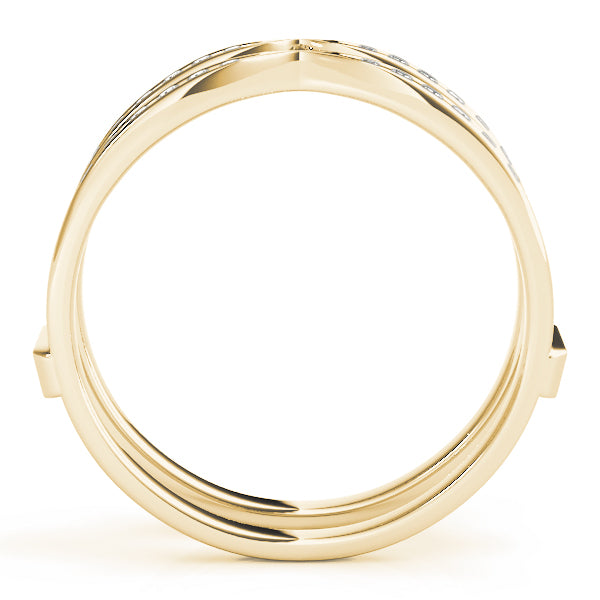 Channel Set Engagement Enhancer Half Eternity Ring in Gold & Platinum