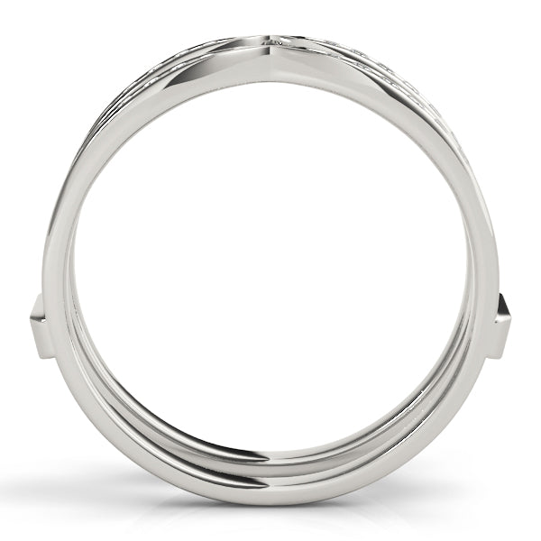 Channel Set Engagement Enhancer Half Eternity Ring in Gold & Platinum
