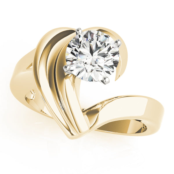 Brilliant Solitaires Any Shape Round Diamond Engagement Ring in 10K/14K gold and platinum with certified lab-grown or natural diamonds