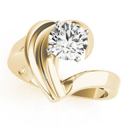 Brilliant Solitaires Any Shape Round Diamond Engagement Ring in 10K/14K gold and platinum with certified lab-grown or natural diamonds