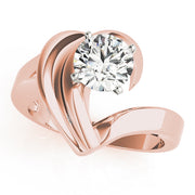 Brilliant Solitaires Any Shape Round Diamond Engagement Ring in 10K/14K gold and platinum with certified lab-grown or natural diamonds