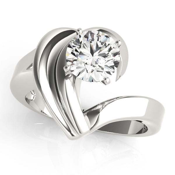 Brilliant Solitaires Any Shape Round Diamond Engagement Ring in 10K/14K gold and platinum with certified lab-grown or natural diamonds