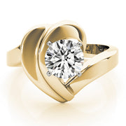 Brilliant Solitaires Any Shape Round Diamond Engagement Ring in 10K/14K gold and platinum with certified lab-grown or natural diamonds