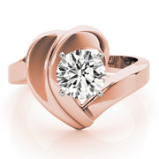 Brilliant Solitaires Any Shape Round Diamond Engagement Ring in 10K/14K gold and platinum with certified lab-grown or natural diamonds