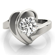 Brilliant Solitaires Any Shape Round Diamond Engagement Ring in 10K/14K gold and platinum with certified lab-grown or natural diamonds