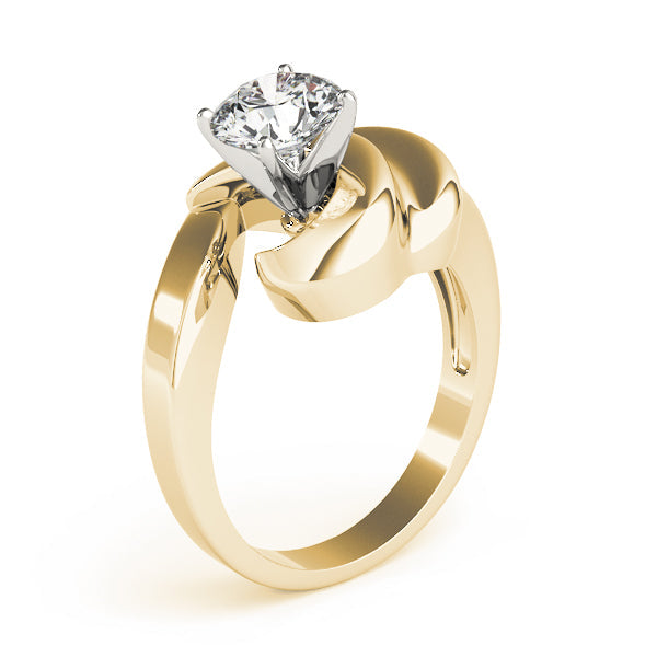 Brilliant Solitaires Any Shape Round Diamond Engagement Ring in 10K/14K gold and platinum with certified lab-grown or natural diamonds