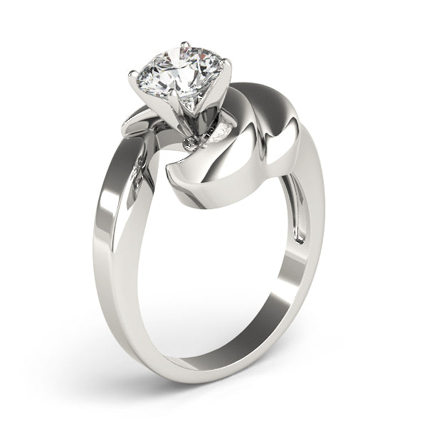 Brilliant Solitaires Any Shape Round Diamond Engagement Ring in 10K/14K gold and platinum with certified lab-grown or natural diamonds