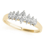 Fancy Marquise Half Eternity Ring in 10K/14K gold and platinum with certified lab-grown or natural diamonds