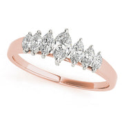 Fancy Marquise Half Eternity Ring in Gold & Platinum