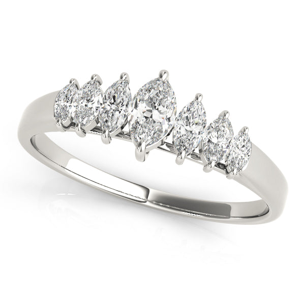 Fancy Marquise Half Eternity Ring in Gold & Platinum