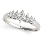 Fancy Marquise Half Eternity Ring in Gold & Platinum