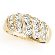 S Bands Half Eternity Ring in 10K/14K gold and platinum with certified lab-grown or natural diamonds