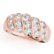 S Bands Half Eternity Ring in Gold & Platinum