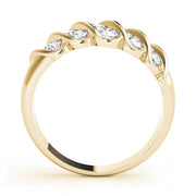S Bands Half Eternity Ring in Gold & Platinum