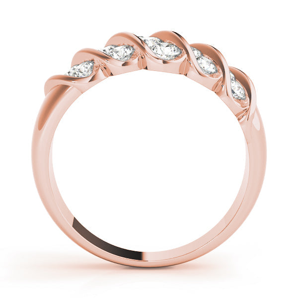 S Bands Half Eternity Ring in Gold & Platinum