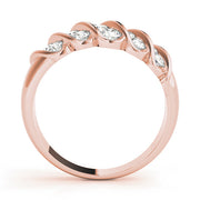 S Bands Half Eternity Ring in Gold & Platinum