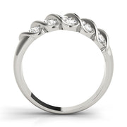 S Bands Half Eternity Ring in Gold & Platinum