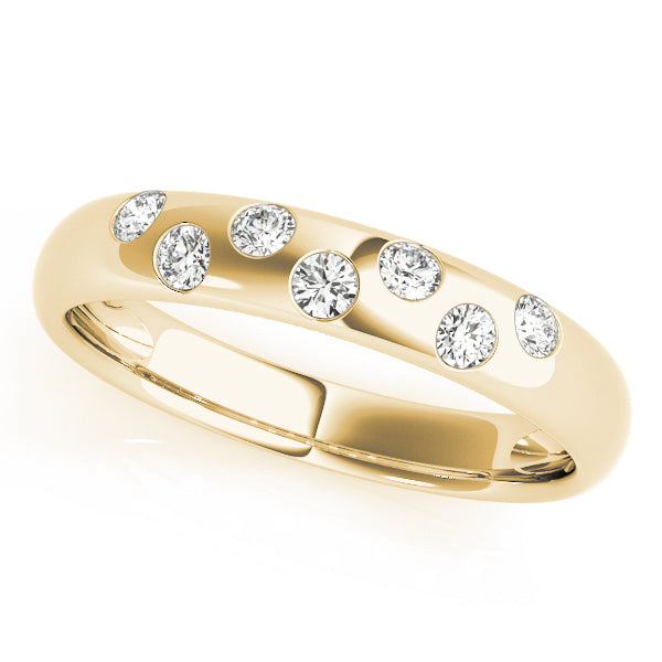 Bezel Set Half Eternity Ring in 10K/14K gold and platinum with certified lab-grown or natural diamonds
