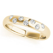 Bezel Set Half Eternity Ring in 10K/14K gold and platinum with certified lab-grown or natural diamonds