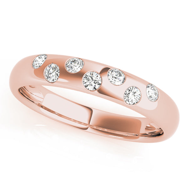 Bezel Set Half Eternity Ring in Gold & Platinum